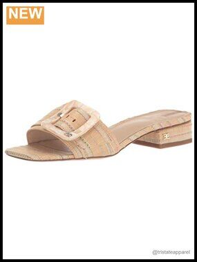 Sam Edelman Deacon Leather Block Heel Slide Sandals Closed Toe Ankle Strap